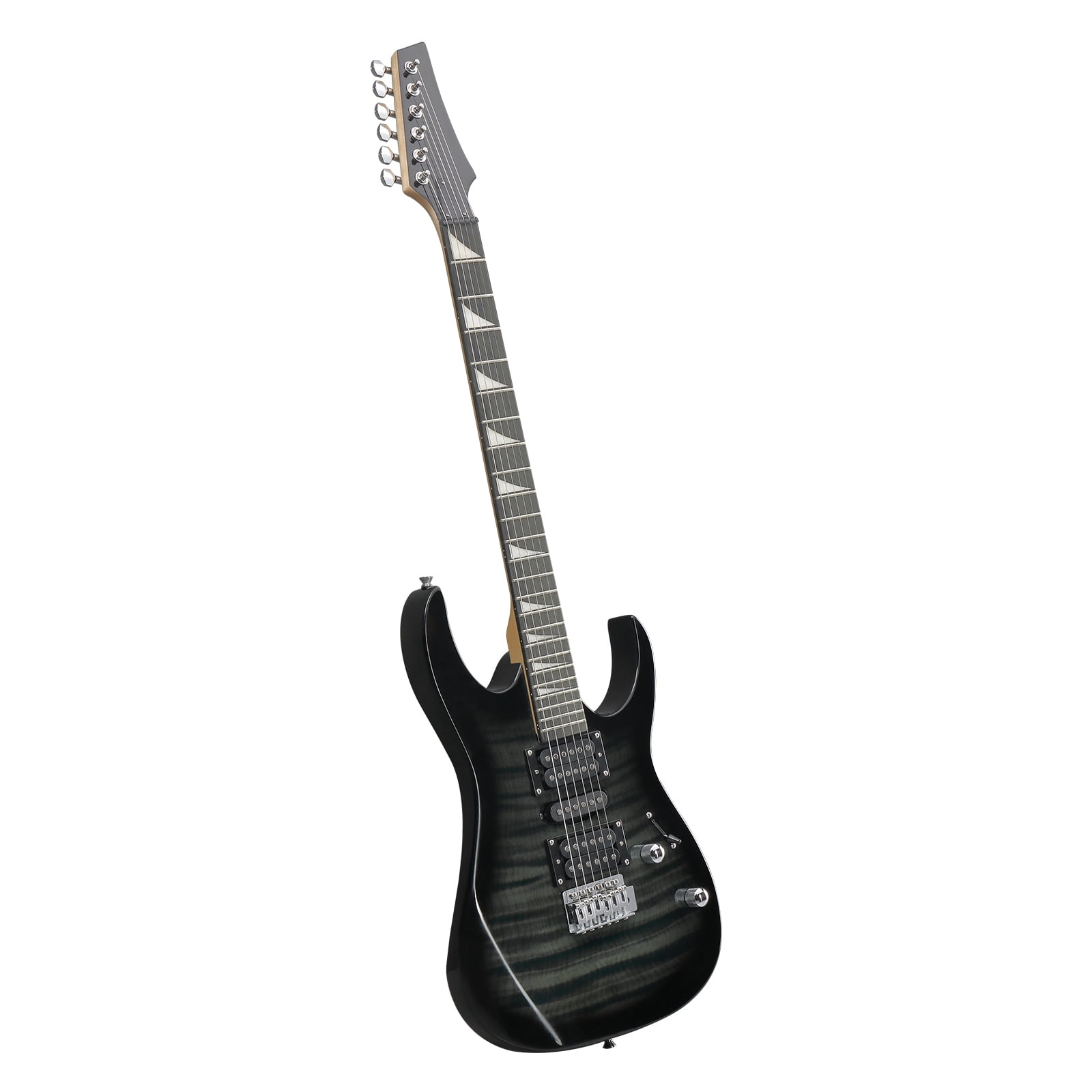 39in Electric Guitar HSH Pickups Black Complete Starter Kit for Hard Tiger-striped, Black