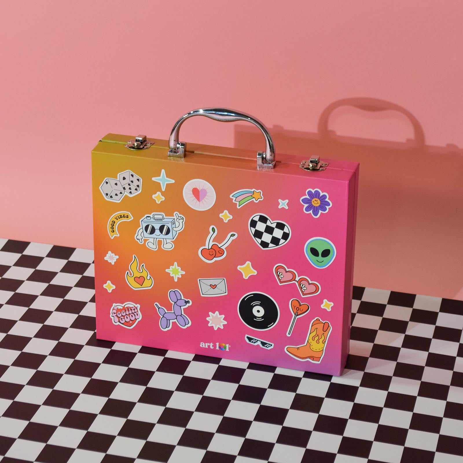 Art 101 Vinyl Sticker and Art Case with 55 Pieces, Coloring Set, for Child Ages 8+