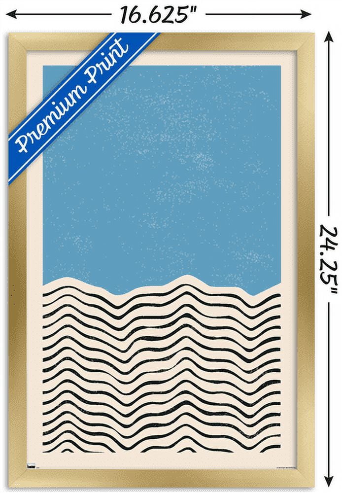 Geometric - Blue Wall Poster, 14.725" x 22.375", Framed