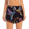 thumbnail image 2 of Gukieu Humming Bird Print Women's Sports Shorts with Drawstring Elastic Waistband for Running, Yoga, Fitness-Large, 2 of 7