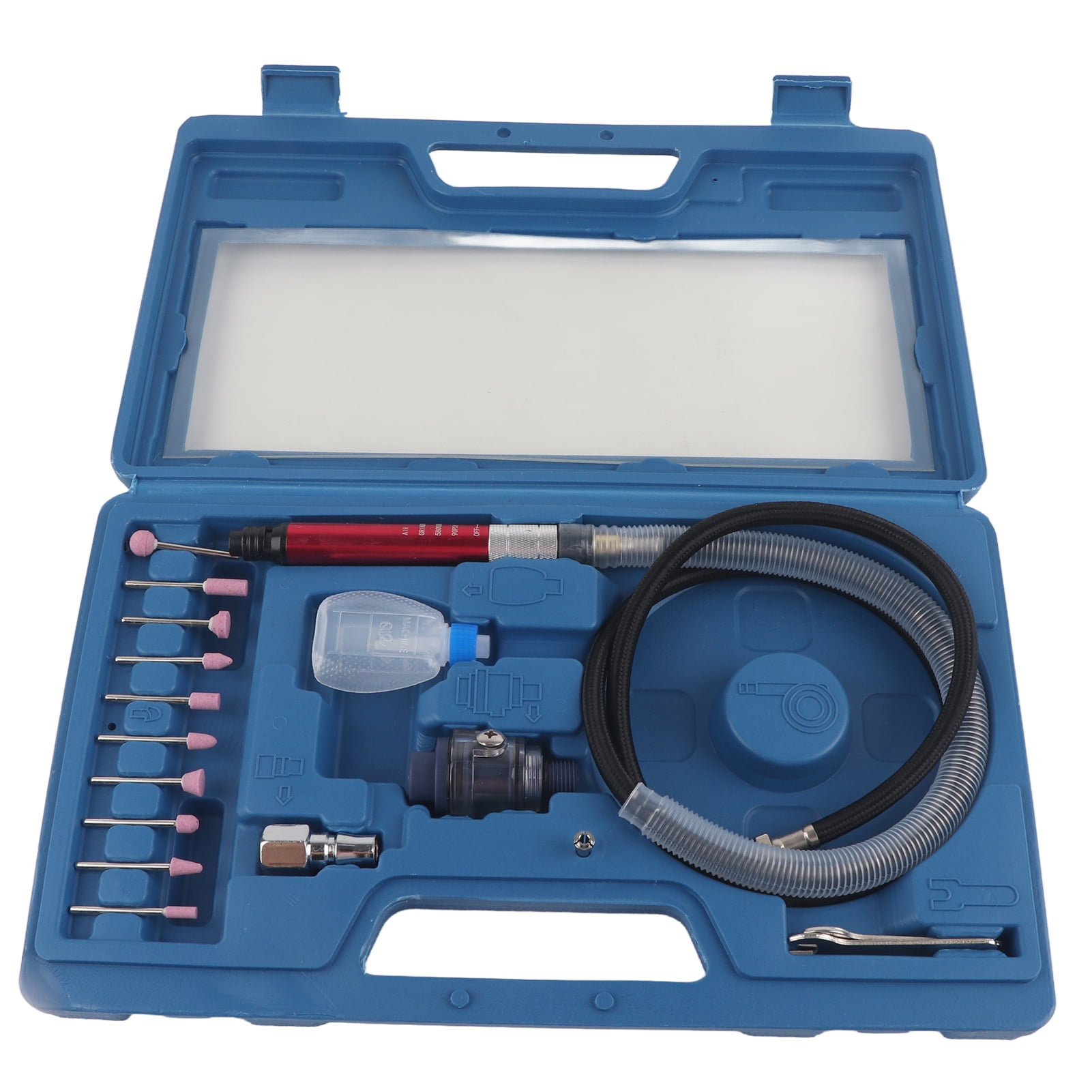 Pneumatic Engraving Pen, Air Micro Grinder Kit Low Noise 17Pcs For Iron Plate For Jewelry Cleaning