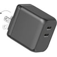 thumbnail image 1 of USB C Charger 45W Dual Port USB C Fast Charger GaN Fast Charing Block Foldable Type C Wall Charger Compact Cell Phone Wall Charger for  15  Pro  Air S24/S23/S22  Tab, 1 of 7
