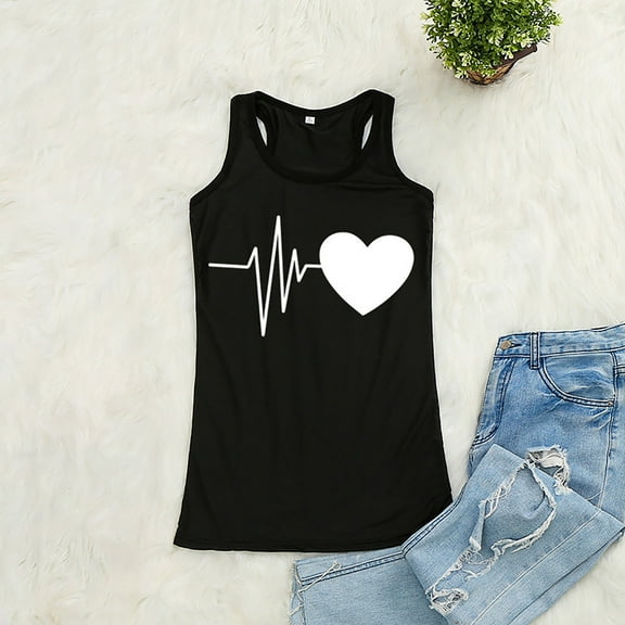 Blmnix Summer Womens Tops Trendy Sleeveless Black Cute Halter Graphic Racerback Tank Tops Casual Vest