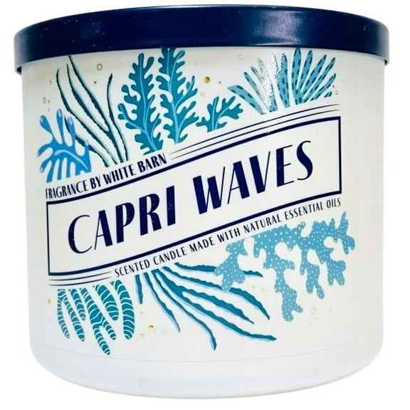 Bath and Body Works Capri Waves (White Barn) Scented 3-Wick Candle (14.5 oz / 411 g)
