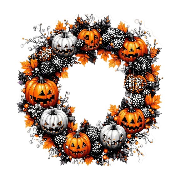 Kiddiway Halloween Diamond Art & Hanging Kit - Pumpkin Painting for Window, Wall, Door, Home Decor, Garden, Indoor/Outdoor, Holiday Decoration, DIY Craft,A