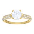 thumbnail image 2 of 14k Yellow Gold Womens Cubic-Zirconia Duo Bridal Ring Set, 2 of 2