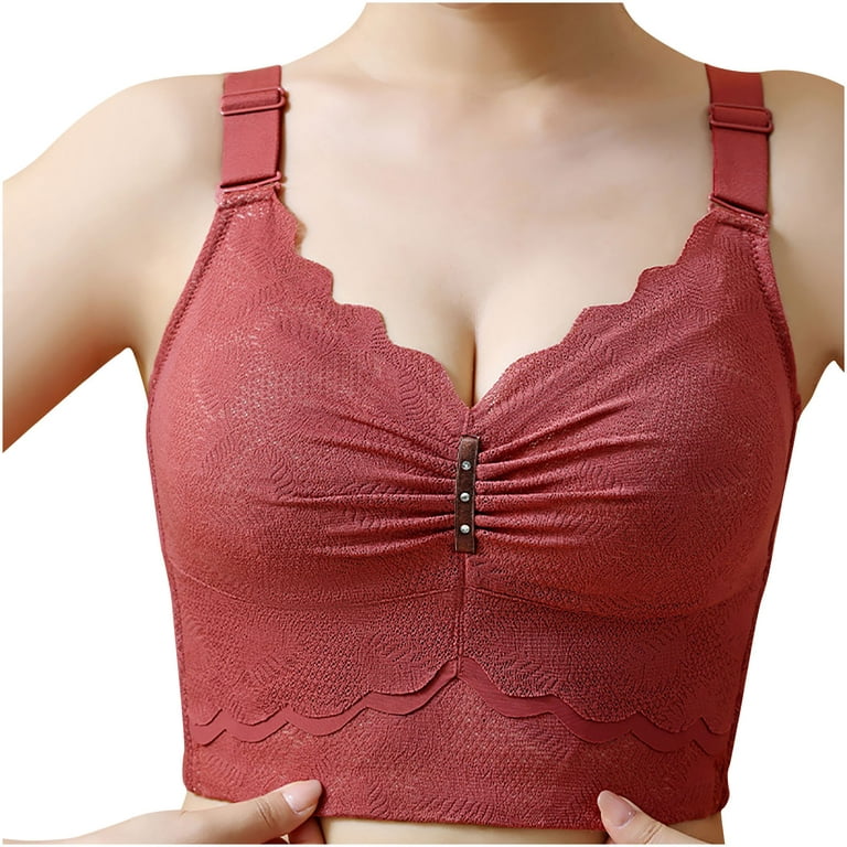 Women's Seamless Shoulder Strap Bras Non-Wired Lace Bralette Push-Up Soft  Sport Everyday Bra Full Coverage Bralettes