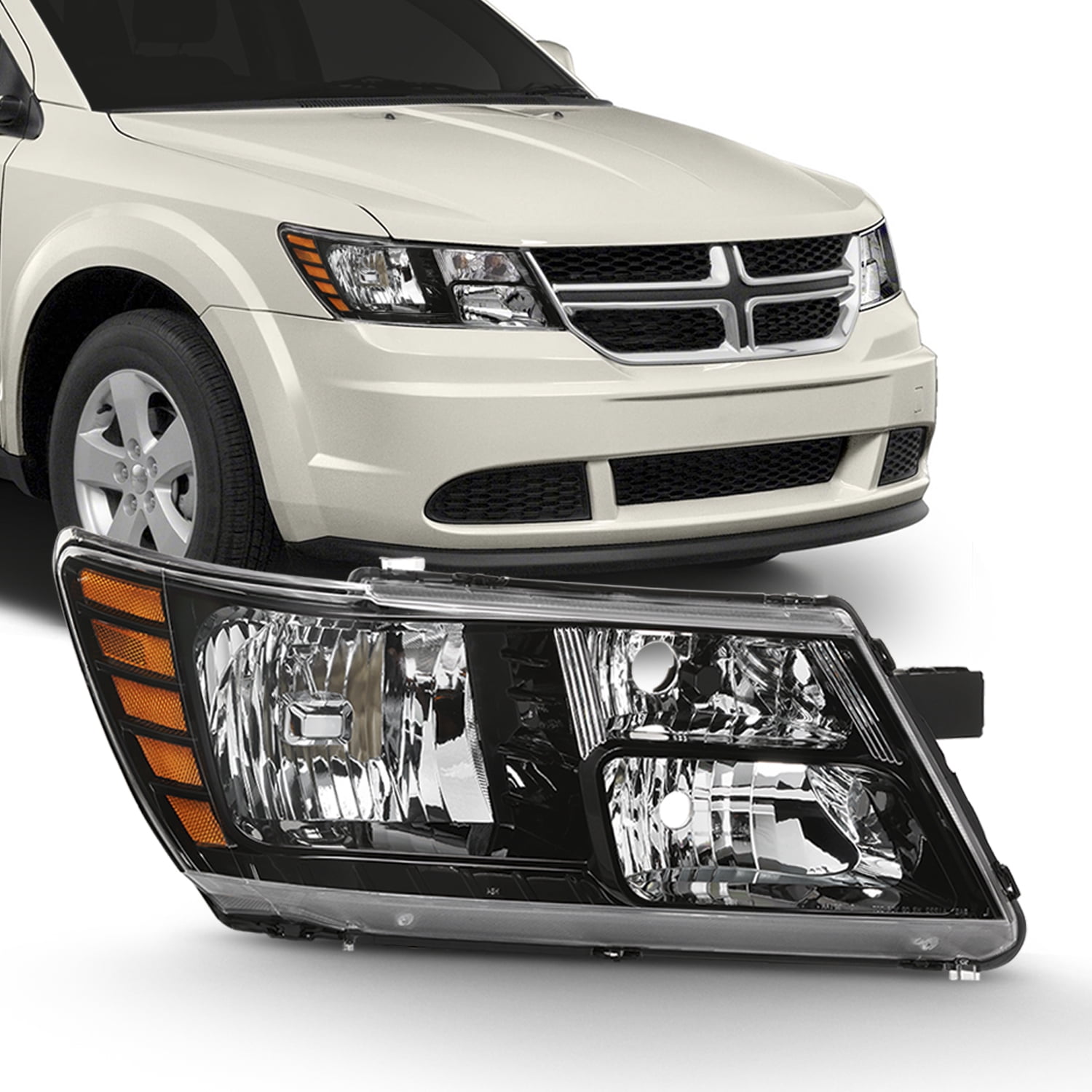 Fits 20092020 Dodge Journey Black Passenger Right Side Headlight Replacement