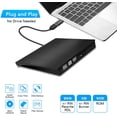 thumbnail image 2 of External DVD Drive, USB 3.0 & USB C Portable CD/DVD +/-RW Drive/DVD Player for Laptop CD ROM Burner Compatible with Laptop Desktop PC Windows Linux OS Apple Mac Black, 2 of 7