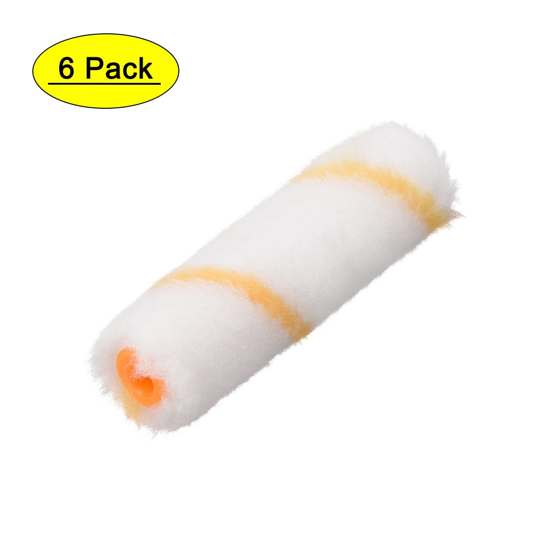 Uxcell Paint Roller Cover Fiber Brush for Wall Painting Treatment 4'x1.26'x0.28' White 6pcs