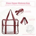 thumbnail image 4 of Unique Bargains Clear Toiletry Bag Waterproof Transparent Tote Bag for Women Zipper Makeup Bag Wine Red, 4 of 7