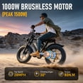 thumbnail image 3 of AMYET G60 Electric Bike for Adults, 1000W Peak 1500W, 48V 20Ah, 20"x4" Fat Tire E Mountain Bike, UL2849, 3 of 12