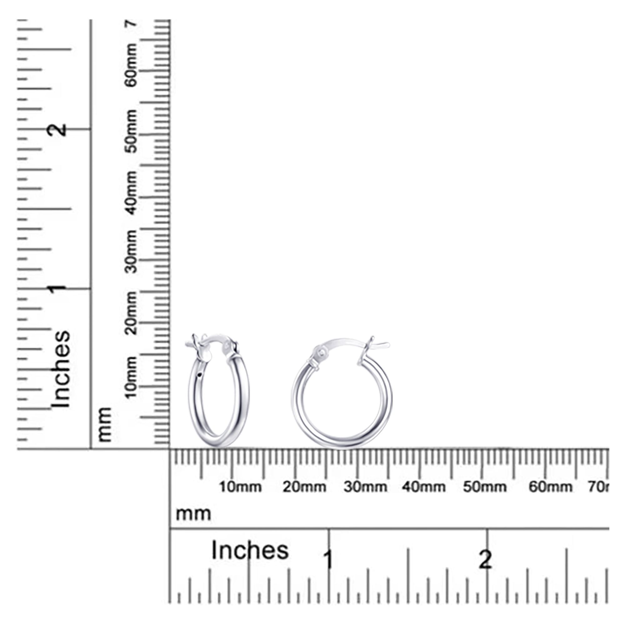 Brilliance Fine Jewelry Click Top Hoop Earrings in Sterling Silver 15MM - image 5 of 5