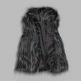 thumbnail image 2 of Dazajoo Womens Faux Fur Coat Casual Loose Sleeveless Vest Fuzzy Fleece Lapel Collar Jackets Winter Windproof Outerwear,Multicolor,M, 2 of 8