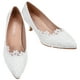 thumbnail image 2 of EeaseMX 1 par de zapatos de tacón alto con encaje puntiagudo para novia, sexys, para boda (blancos), 2 of 7