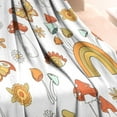 thumbnail image 3 of Red Mushroom Rainbow White Pattern Blanket,Comfortable Soft Flannel Throw Blanket,All Season,Warm Lightweight Blankets for Sofa Bed Couch Living Room Chair,30"x40", 3 of 4