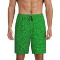 thumbnail image 1 of Fotbe Green Sparkling Shiny Pantalones Cortos de Pijama para Hombre, Ropa de Dormir, Pantalones de Pijama Cortos para Hombre-Large, 1 of 6