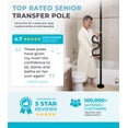 thumbnail image 3 of Stander Wonder Pole Plus, Security Pole and Curve Grab Bar, Bathroom Safety Rail for Elderly, Tension Mounted Floor to Ceiling Safety Assist Handle for Seniors, Supports 300 lbs, Black, 3 of 9