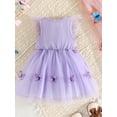 thumbnail image 3 of Biezeib Baby Girl Princess Dress Ruffle Sleeveless Button Front 3D Butterfly Tulle Dress Toddler Party Dress, 3 of 6