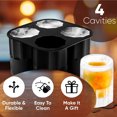 thumbnail image 3 of Bandeja de molde para cubitos de hielo de silicona con forma de 4 tazas, vaso para chupetes, Bar de verano, fiesta, whisky congelado, cerveza, cóctel, herramienta de cocina para beber en frío, 3 of 5