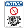 thumbnail image 1 of SignMission OS-NS-A-710-V-14810 Panneau d'Avis OSHA 7 x 10 Po - Violation de Tabac, 1 of 1