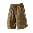 thumbnail image 2 of Sentmoon Men’s Short Mens Workwear Shorts Solid Color Elastic Waist Drawstring Pocket Design Casual Sport Utility Short Pants Lightweight Breathable for Outdoor and Daily Wear S-5XL, 2 of 9