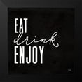 thumbnail image 2 of Jaxn Blvd. 12x12 Black Modern Framed Museum Art Print Titled - Eat-Drink-Enjoy, 2 of 5