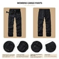 thumbnail image 3 of TRGPSG Women's Relaxed Fit Cargo Pants Outdoor Sport Hiking Pants Casual Pants Parachute Pants with Zipper Pockets,Black,Size 6, 3 of 7