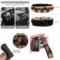 thumbnail image 5 of Jeiento Black Bear 15 Pcs Car Front and Back Seat Cover Steering Wheel Cover Seatbelt Strap Cover Garbage Can Southwest Aztec Rear View Mirror Protection Keychain for SUV/Sedan/Truck, 5 of 6