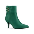 thumbnail image 1 of Unique Bargains Bottines à Talons Aiguilles pour Femmes à Bout Pointu avec Boucle, 1 of 7