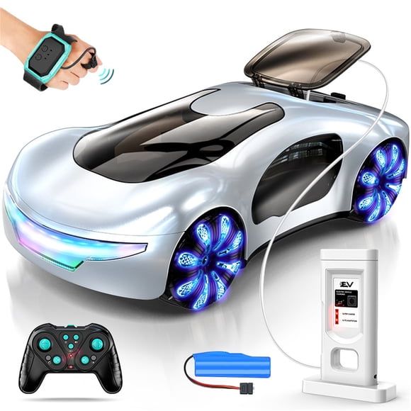 Remote control racing car, new energy, long battery life, dual remote control, children's gift,white