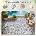 thumbnail image 2 of 9'x12' Outdoor Rugs, Yamaziot Large Patio Rug Reversible Mats Waterproof RV Rug Camping Rugs Plastic Rug Outdoor Area Rug for Patios, Porch, Balcony, Beach, Gray, 2 of 7