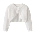 thumbnail image 4 of DJDLJWCJ Toddler Girls Cardigan Sweater Long Sleeve Knit School Uniform Sweater Loose Fit Button Down Cardigan Outerwear White Size 3T, 4 of 10