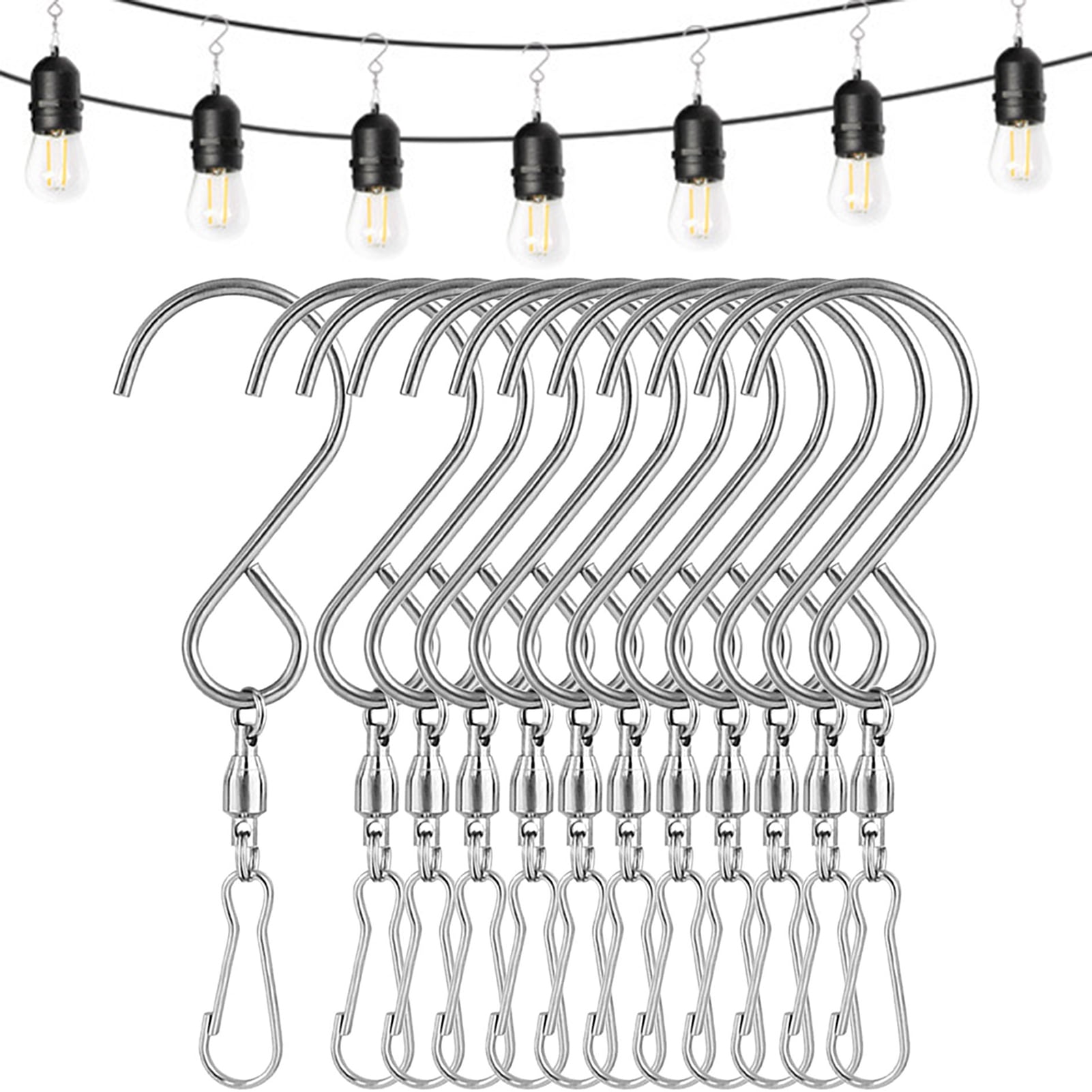 Dream Lifestyle 12Pcs Dual Wind Spinner Swivel Hook 360 Degree Rotating
