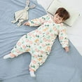 thumbnail image 3 of Saco de dormir para bebé Saco de dormir para niños pequeños con pies Extraíble Manga larga 3 Tog Pelele de algodón de invierno Pijamas acogedores, 3-6 años Xemadio WMCH-119, 3 of 4