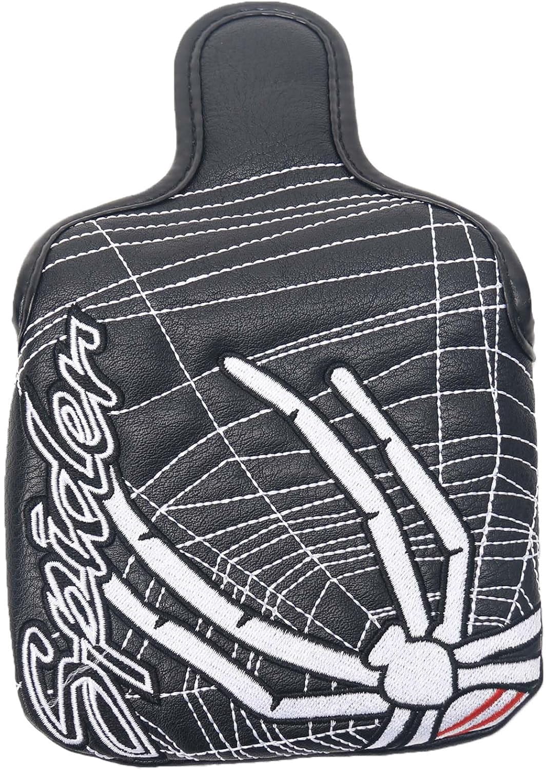 Golf Mallet Putter Head Cover Spider Embroidery Pattern Magnetic Synthetic Leather PU Headcover