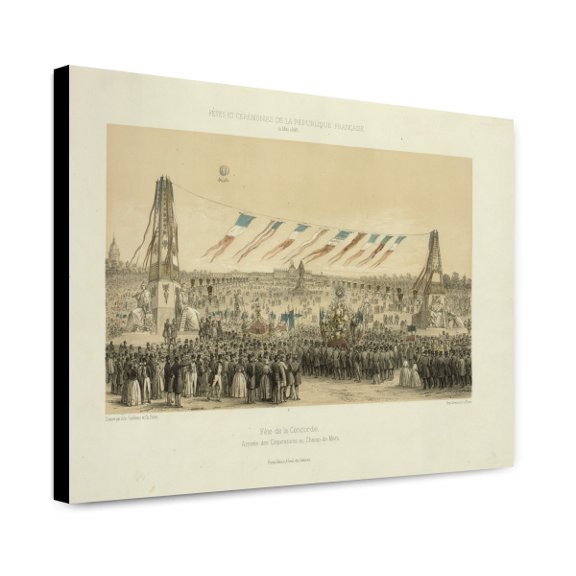 Canvas Print: Fete De La Concorde, Arrivee Des Corporations Au Champ-De-Mars, 1848