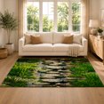 thumbnail image 2 of Gelasgo Natural Garden Path Velvet Area Rug, Green Landscape Pattern Rectangle Floor Carpet, Soft Plush Non Slip Rug for Living Room Bedroom, 2 of 5