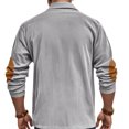 thumbnail image 4 of ZVAVZ Corduroy Polos Shirts for Men Textured Long Sleeve Golf Shirt Business Casual Work Collared Tops Gray S, 4 of 7