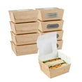 thumbnail image 2 of Cafe Vision 12 oz Rectangle Kraft Paper Mini Bio Take Out Container - Two Windows - 4 1/4" x 3 3/4" x 1 3/4" - 200 count box, 2 of 11
