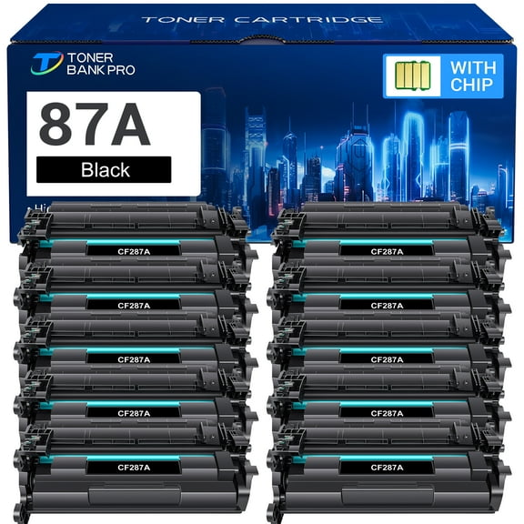 87A Black Toner Cartridge Compatible for HP 87A CF287A M501dn 87X CF287X Laserjet Pro M501dn M501n M506dn M506n M527dn M506x M527f M506 M501 M527 M527c M527z M506dh Printer Ink 10-Pack