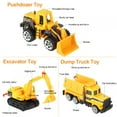 thumbnail image 5 of WALFRONT 6pcs/set 1:64 Scale Alloy Plastic Engineering Car Truck Toy Mini Vehicle Model Kids Gift,Dump Truck Toy,Excavator, 5 of 9