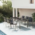 thumbnail image 1 of vidaXL 7 Piece Garden Dining Set with Cushions Grey Poly Rattan, 1 of 5