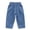 Blue, variant on Bovxnpu Boys Wide Leg Capris Pants Denim Straight Leg Boys Summer Solid Elastic Waist Casual Pocket Pants
