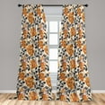 thumbnail image 2 of Flowers Vintage Window Curtains, Garden Scene Vibes Rose Pattern with Watercolor Style Print, Lightweight Decor 2-Panel Set with Rod Pocket, Pair of - 28"x63", Burnt Sienna and Dark Teal, by Ambesonne, 2 of 3