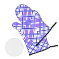 thumbnail image 2 of Oven Mitts and Pot Holders Set, Baking 4-Piece Set for Kitchen for Outdoor BBQ Mitts Heat Resistant Cooking, Geometric Plaid Pattern, 2 of 8