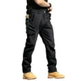 thumbnail image 2 of Men's Fleece Lined Tactical Pants Insulated Winter Cargo Thermal Work Pants Mens Snow Hiking Pants for Cold Weather Black M, 2 of 9