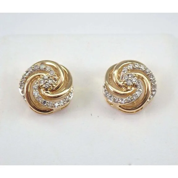 1Ct Round Cut White Lab Created Dimond Women's Stud Earrings 14K Yellow Gold Plated