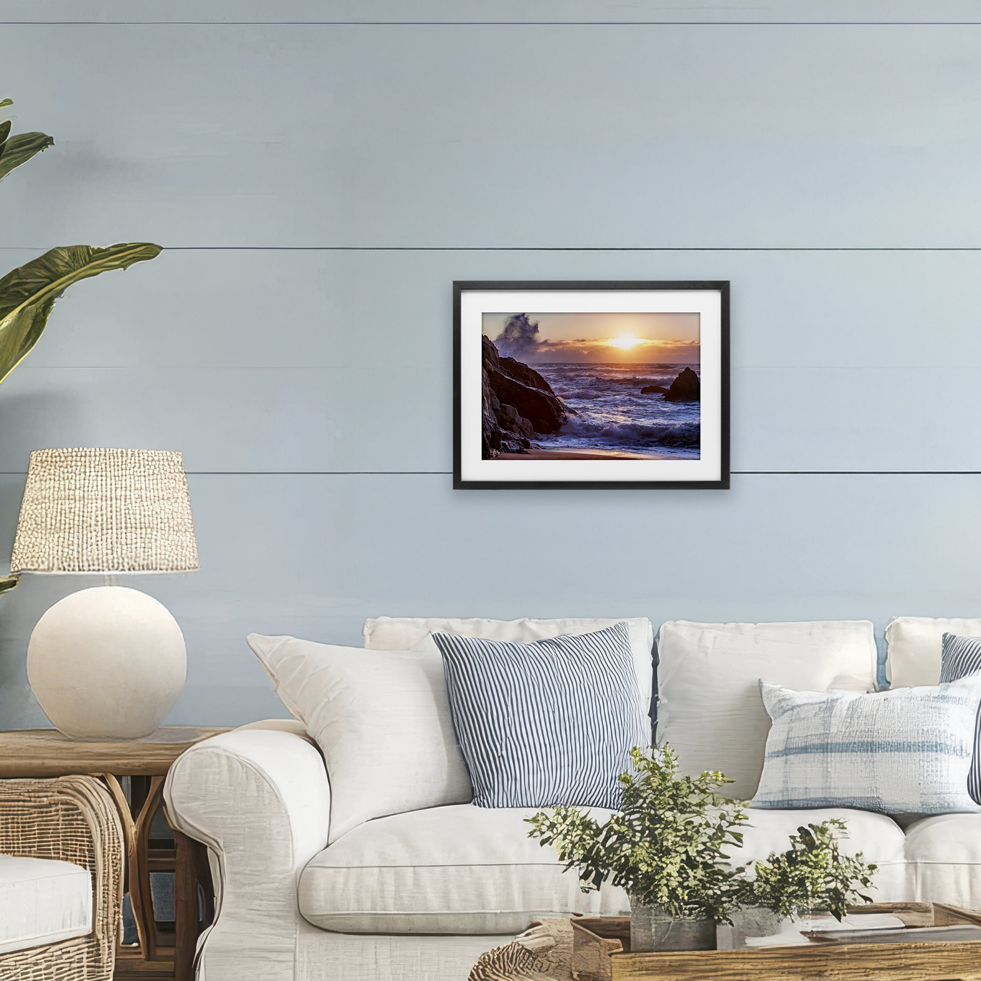 Stupell Industries Siren Song Rocky Shore Black Framed Print Under Glass, design by Shelley Carlisle