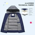 thumbnail image 4 of Chrisuno Big Girl's Hood Winter Vest Warm Puffer Gilet Soft Lined Sleeveless Jacket Waistcoat With Pocket Navy 6-7, 4 of 5